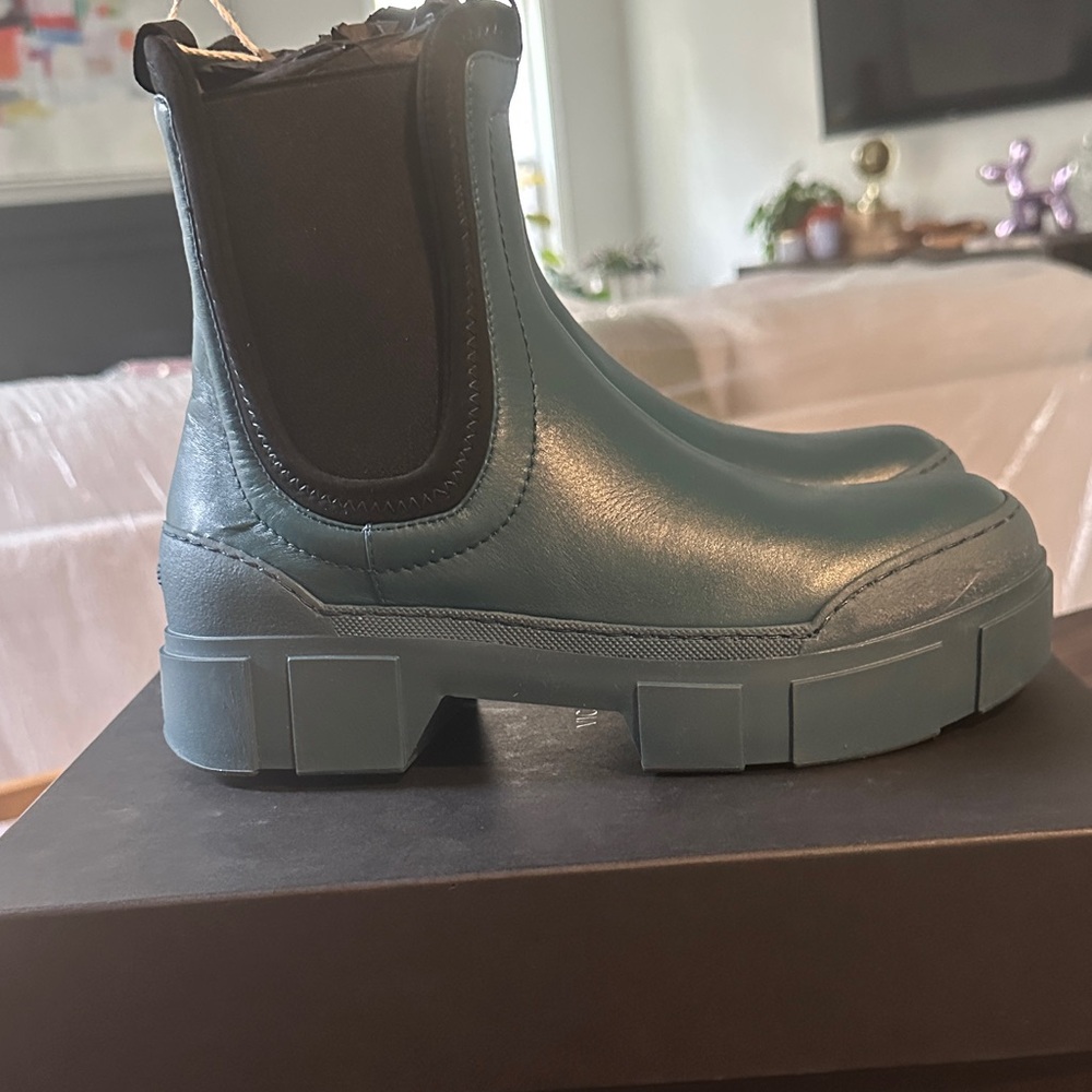Vic Matie Teal Combat & Moto Boots - Picture 2 of 5